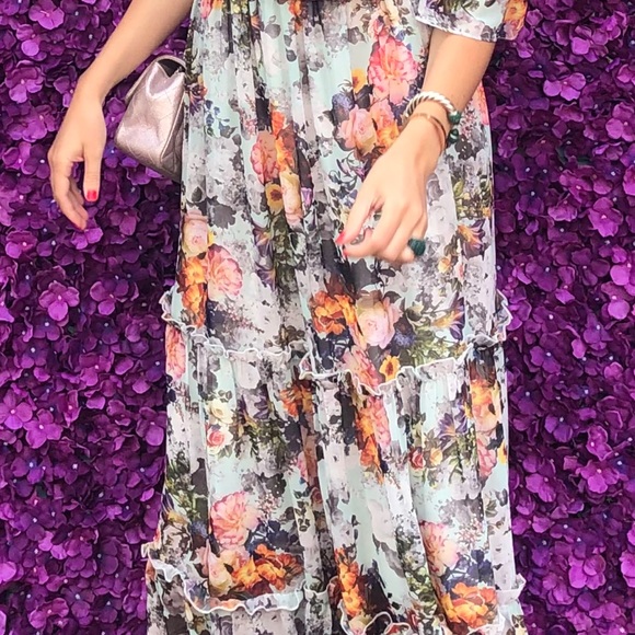 Floral maxi dress orig 395 fits like size 0/2 - Picture 2 of 4